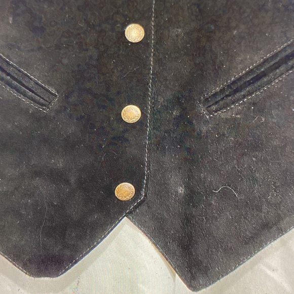 Suede hippie, BoHo, vintage, fringe, vest, size medium Mona Mose - Picture 7 of 9